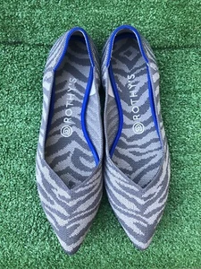 Rothy’s The Point Gray Point Toe Flats Shoes Slip On Womens Size 9 US - Picture 1 of 7