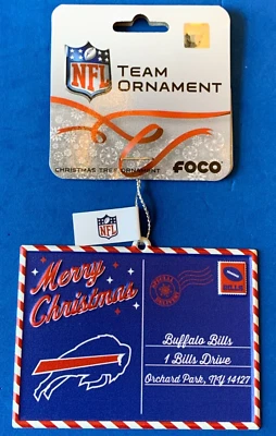 Forever Collectible NUEVO 2024 NFL Equipo Ornamento "Feliz Navidad" Buffalo Bills Foto 1 de 2