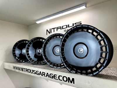 22 GLOSS BLACK STAGGERED CONCAVE RF30 WHEELS BMW 6 SERIES 640 645 650 M6 03-19 - Image 1 of 4