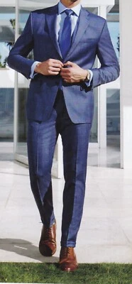 Michael kors men suit Big & Tall 42XL 34W x 34L Blue 100% Wool Natural strength - Image 1 of 4