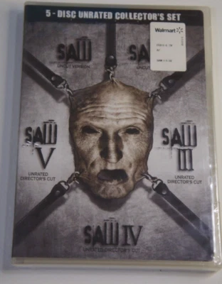 New Sealed Saw 1 - 5 Discs Unrated Collector's Set Horror Genre Free Shipping - Image 1 of 4