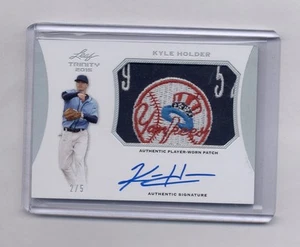 KYLE HOLDER 2015 LEAF TRINITY JUMBO LOGO PATCH AUTO ROOKIE RC #2/5 YANKEES - Picture 1 of 1