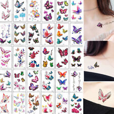 30 Pcs Temporary Waterproof 3D Butterfly Flowers Tattoos Stickers Body Art DIY