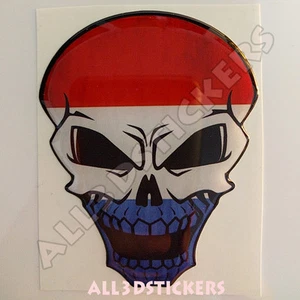 Sticker Flag Netherlands Skull Adhesive Decal Resin Domed Car Moto Tablet 3D - Bild 1 von 3