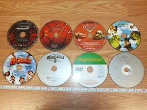 Lot of 8 Disney/Pixar DVD's Barbie/Superman/Madagascar 2/Holes/Cars *DISC ONLY* - Picture 1 of 2
