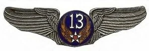 13TH AIR CORPS FORCE  USAF BIG PEWTER WING PIN  - Picture 1 of 1
