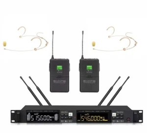 Dual Headset Professional Stage UHF Wireless Microphones, For Shure Vocal Mics - Picture 1 of 2
