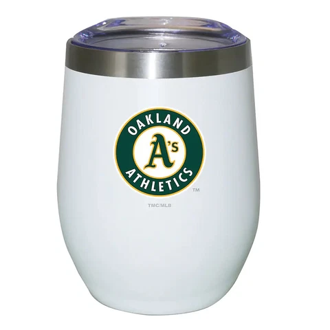 Oakland Athletics 12oz. Logo Stemless Tumbler Cover