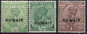 KUWAIT/1929-37/MH/SC#17-9/ KING GEORGE V /KGV / INDIA STAMPS OVERPRINTED - Picture 1 of 1