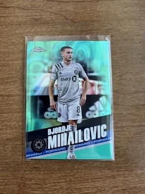 2022 Topps Chrome MLS Aqua Lava Refractor /299 Djordje Mihailovic Gold Cup USMNT - Image 1 of 2