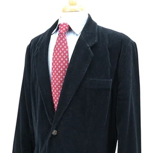 J Crew Navy 100% Cotton Corduroy Blazer Sport Jacket Mens XLT - Picture 1 of 14