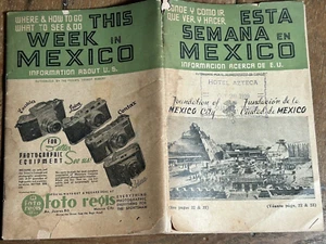BOOKLET VIAGGIO IN MESSICO VINTAGE ANNI '30 64 PAGINE BROCHURE GUIDA MAPPA FOTO ANNUNCI - Foto 1 di 14