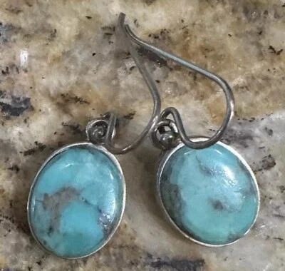 Brincos de prata esterlina turquesa 925 Barse Tailândia - Imagem 1 de 4