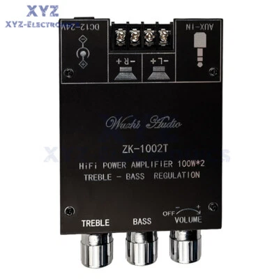 ZK-1002T Bluetooth 5.0 TPA3116 2 Channel 100WX2 Digital Audio Amplifier Module - Image 1 of 4