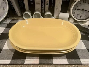 Gibson Housewares Pastel YELLOW Mix and Match Stoneware PLATTER Set Of 3 (A4) - Picture 1 of 6