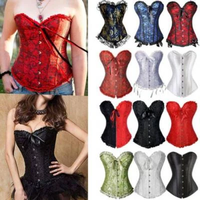 Damen Vintage Burlesk Gothic Vollbrust Corsage Korsett Party Bustier Lingerie NM - Bild 1 von 4