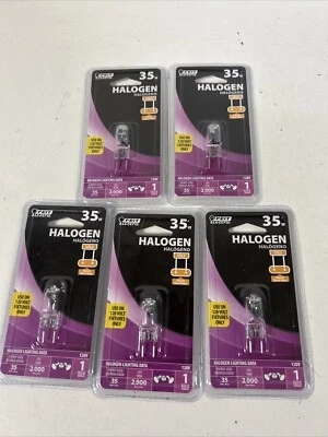 (5) Feit 35 Watt Lightning Data Clear Bulb Dimmable BPQ35 GY8.6 Base 120V #k3 - Image 1 of 3