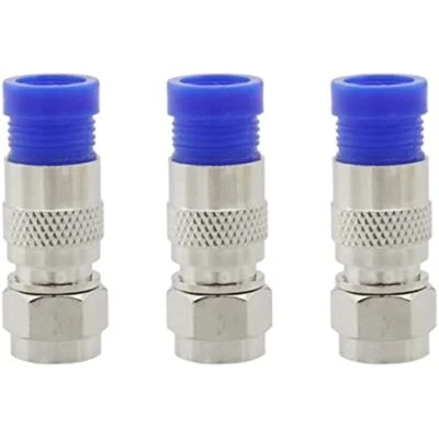 3Pcs RG6 Compression  Adapter RF coaxial Cable Converter F Type Wire Connector - Image 1 of 3