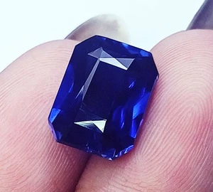 Certified 9.90 Ct Radiant Cut Natural Blue Sapphire Loose Gemstone - Picture 1 of 7