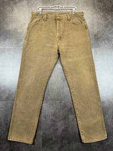 Vintage Wrangler Herren Jeans Hergestellt in USA 13MWZ Reißverschluss Logo Denim Braun Größe 36x34 - Bild 1 von 24