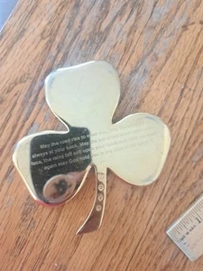 Vintage Gerity 24k Gold Plated Shamrock Four Leaf Clover. Ornament PaperWeight - Picture 1 of 4