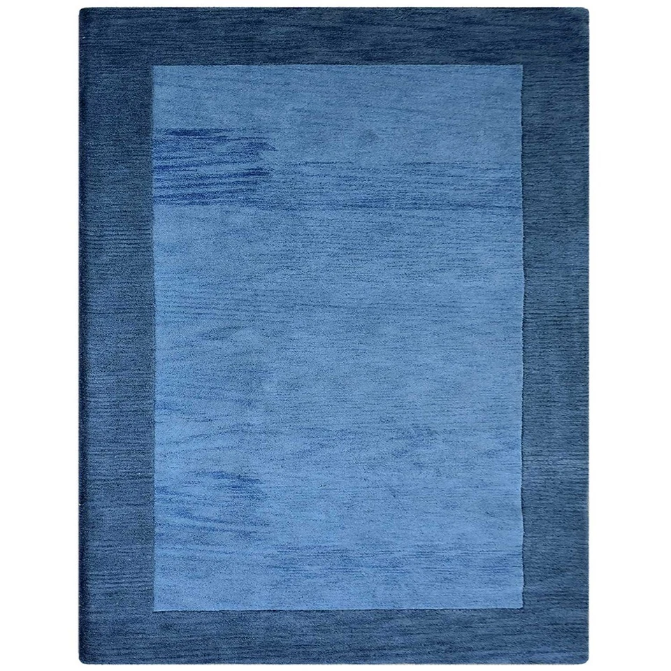 Eco-Friendly Hand Tufted Wool Area Rug Solid Blue BBH Homes BBK00201 - Image 1 of 1
