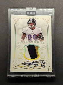 Steve Smith SR 1/1 Auto 2014 National Treasures Holo Foil Patch SSP Sealed - Bild 1 von 6