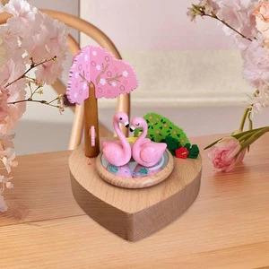 Wooden Music Box Flamingos Muscial Movement Play for Friends Family Children - Picture 1 of 7