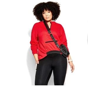Women’s Plus size City Chic red hoodie 16 sweatshirt activewear - Picture 1 of 17