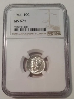 1944 Mercury Dime Unc MS67+ NGC - Image 1 of 4