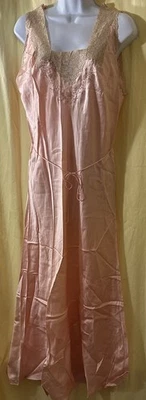 Camisola feminina vintage de renda de seda pêssego etiqueta Vianne não usada #2 - Imagem 1 de 4