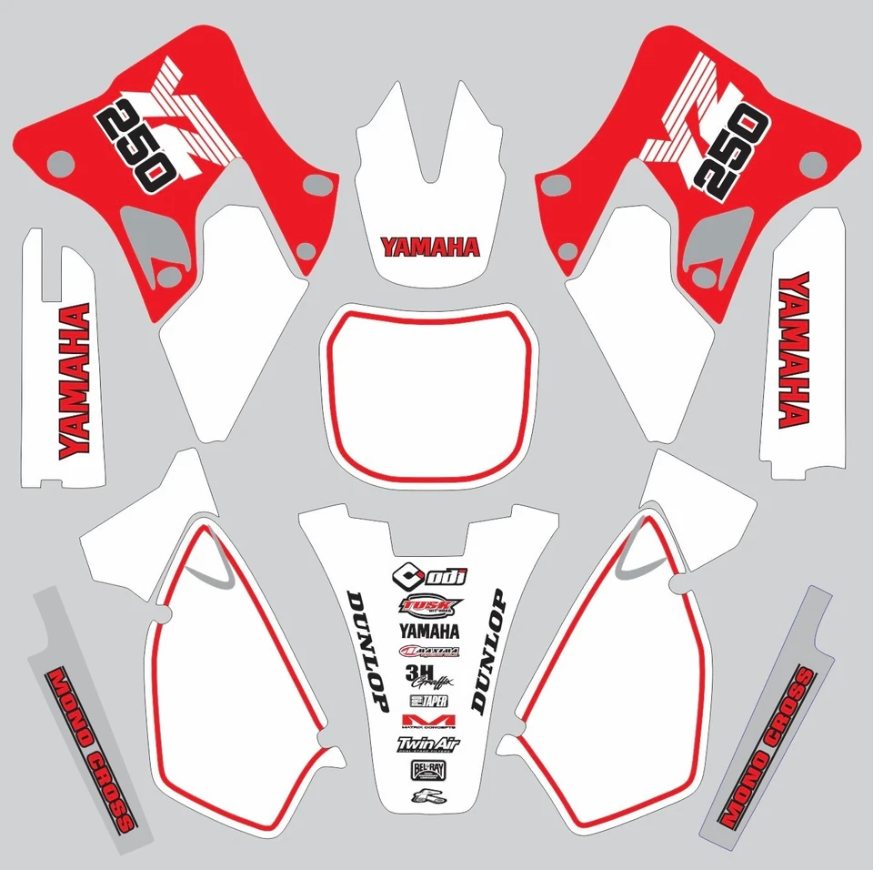 Calcomanías de gráficos de la vieja escuela para Yamaha YZ 250 YZ250 1996-2001 Foto 1 de 1