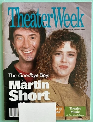Martin Short Bernadette Peters + Revista Semana del Teatro Firmada 1 de Marzo 1993 Etiqueta Foto 1 de 4