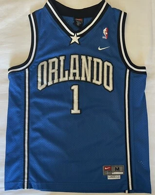 耐克 NBA 二手奥兰多魔术队 Tracy McGrady #1 篮球球衣。 青少年尺寸:M — 第 1/4 张图片