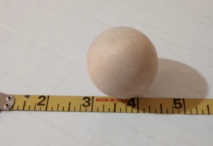 Solid Wooden Natural Unfinished Craft Ball 1.25" Wood Sphere - Picture 1 of 3