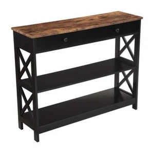 Convenience Concepts Console Table 12"x39.5"x31.5" Black Rectangle w/1-Drawer - Picture 1 of 6