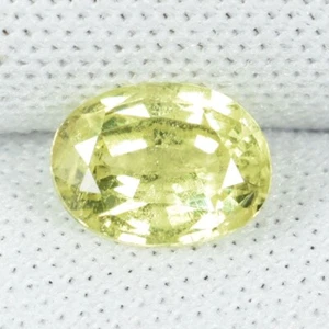 1.12 ct RARE LIME YELLOW NATURAL CHRYSO BERYL GEMSTONE - Oval - See Vdo PU - Picture 1 of 3