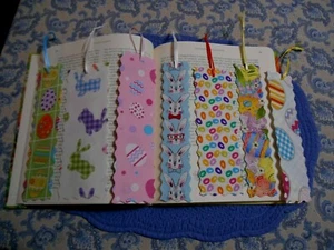 Bookmarks Fabric or Cloth Easter Themed Handmade Lot of 7 - Picture 1 of 3