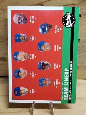 2001 Upper Deck Vintage Chicago Cubs Team Lineup Card #219 Sammy Sosa U432 - Image 1 of 4