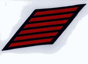 USCG SERVICE HASHMARKS - 24 YEARS SERVICE RED ON BLUE MATERIAL - Picture 1 of 1