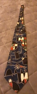 Gallery Collection By Christina Desiree "The Sking Lesson" Silk Necktie Vintage - Picture 1 of 11