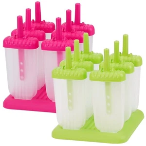 6x DIY Ice Lolly Cream Maker Mold Tray Popsicle Mould Frozen Yogurt Icebox Sweet - Picture 1 of 23