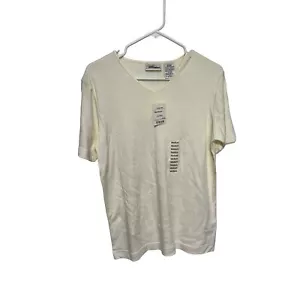 Maglia Worthington S/S giallo crema scollo a V NUOVO donna M - Foto 1 di 4