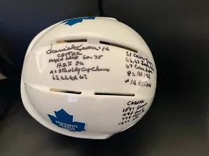 DAVE KEON HAND SIGNED MAPLE LEAFS HOCKEY MINI-HELMET+JSA 13 INSCRIPTIONS - Picture 1 of 6