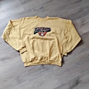 VINTAGE Tucson Arizona Sweater L Yellow Pullover Sweatshirt Long Sleeve 90s - Picture 1 of 10