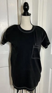 Adrienne Vittadini Sport Black White Pocket Shirt Size Medium Capsule Wardrobe - Picture 1 of 3