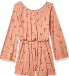 Roxy Pink Floral Big Moon & Long Sleeve Romper YOUTH GIRLS SZ 14 ZP-5453 - Picture 1 of 3