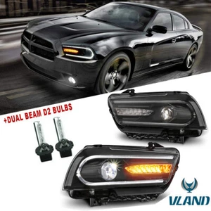 LED DRL Projector Headlights For 2011-14 Dodge Charger Halogen Model Plug & Play - Bild 1 von 12