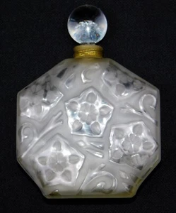Vintage Ombre Rose J.C. Brosseau Frosted Glass Perfume Bottle 4.25" - Picture 1 of 6