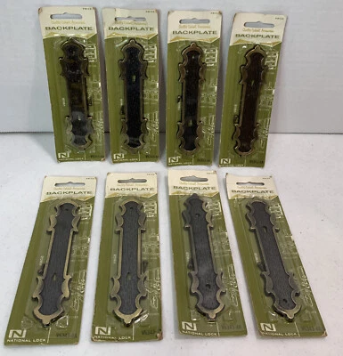 Винтажный 1970-е National Lock латунь/дерево тон задней панели лот из 8 новый/запечатанный США - Изображение 1 из 4